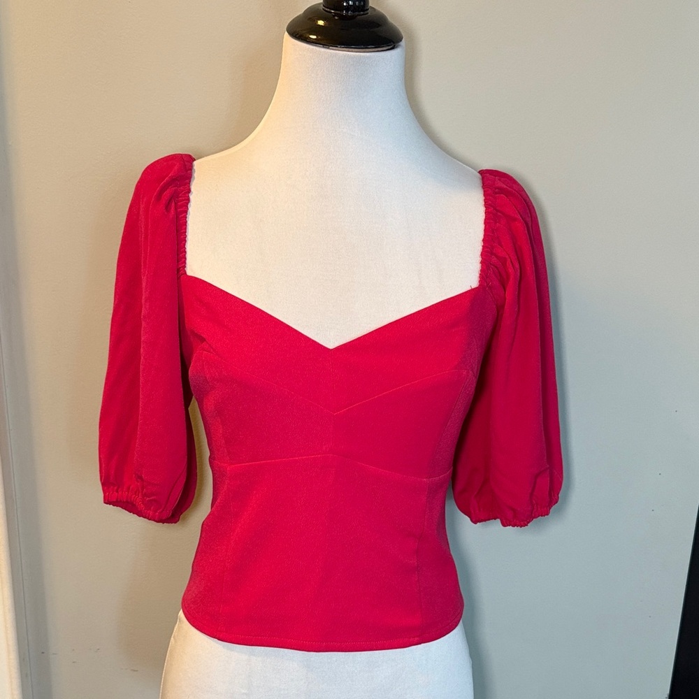 Abercrombie & Fitch sweetheart neckline puff sleeve blouse Small